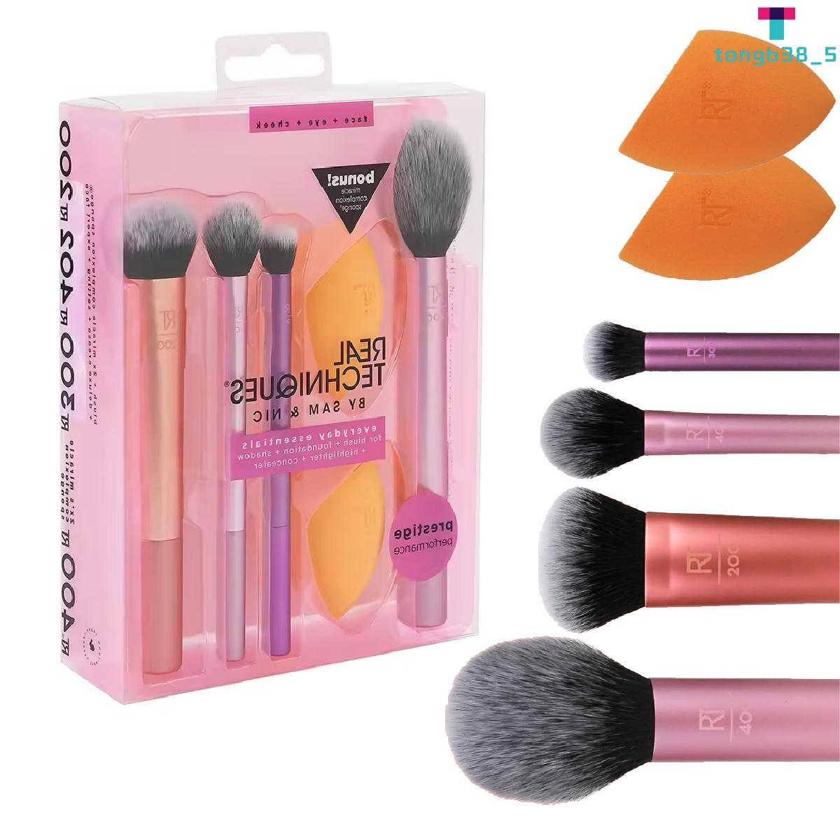 NEW Real Techniques Makeup Brush Set with Foundation Blender Sponge Puff
