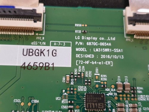 LG 32UD89 MONITOR TCON Board model: LM315WR1-SSA1 P/N: 6870C-0654A - Picture 2 of 4