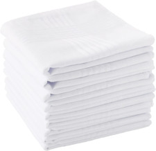 Scotamalone Men'S Handkerchiefs 100 Soft Cotton White Hankie Hankerchieves