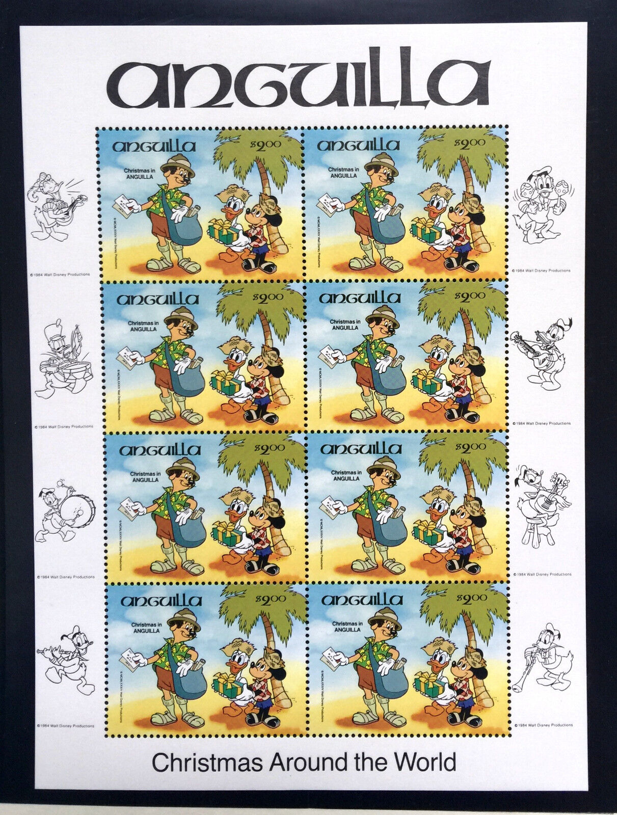 Anguilla Disney Stamps Olympics Los Angeles Decathlon Complete Set MNH VF