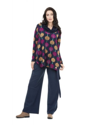 Hose Schlaghose Damen Marlene Palazzo grau und blau Gr. S bis L Italy NEU
