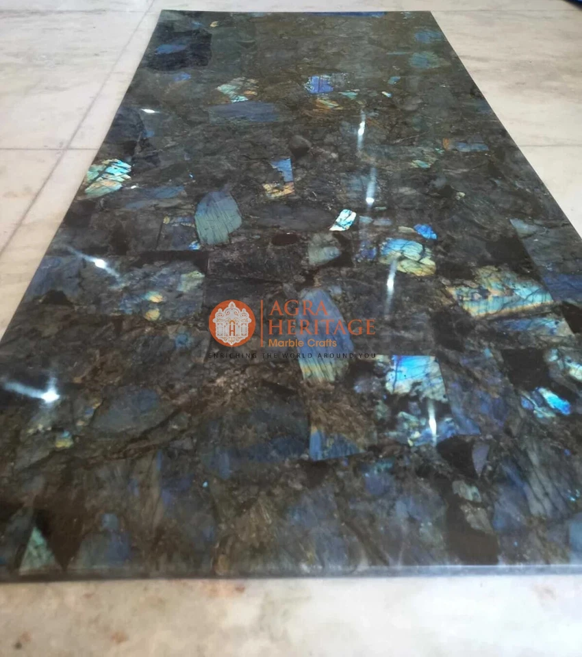 Labradorite Stone Table Top for Coffee Table/Dining Table Bed Side Table Top Art - Image 3 of 4