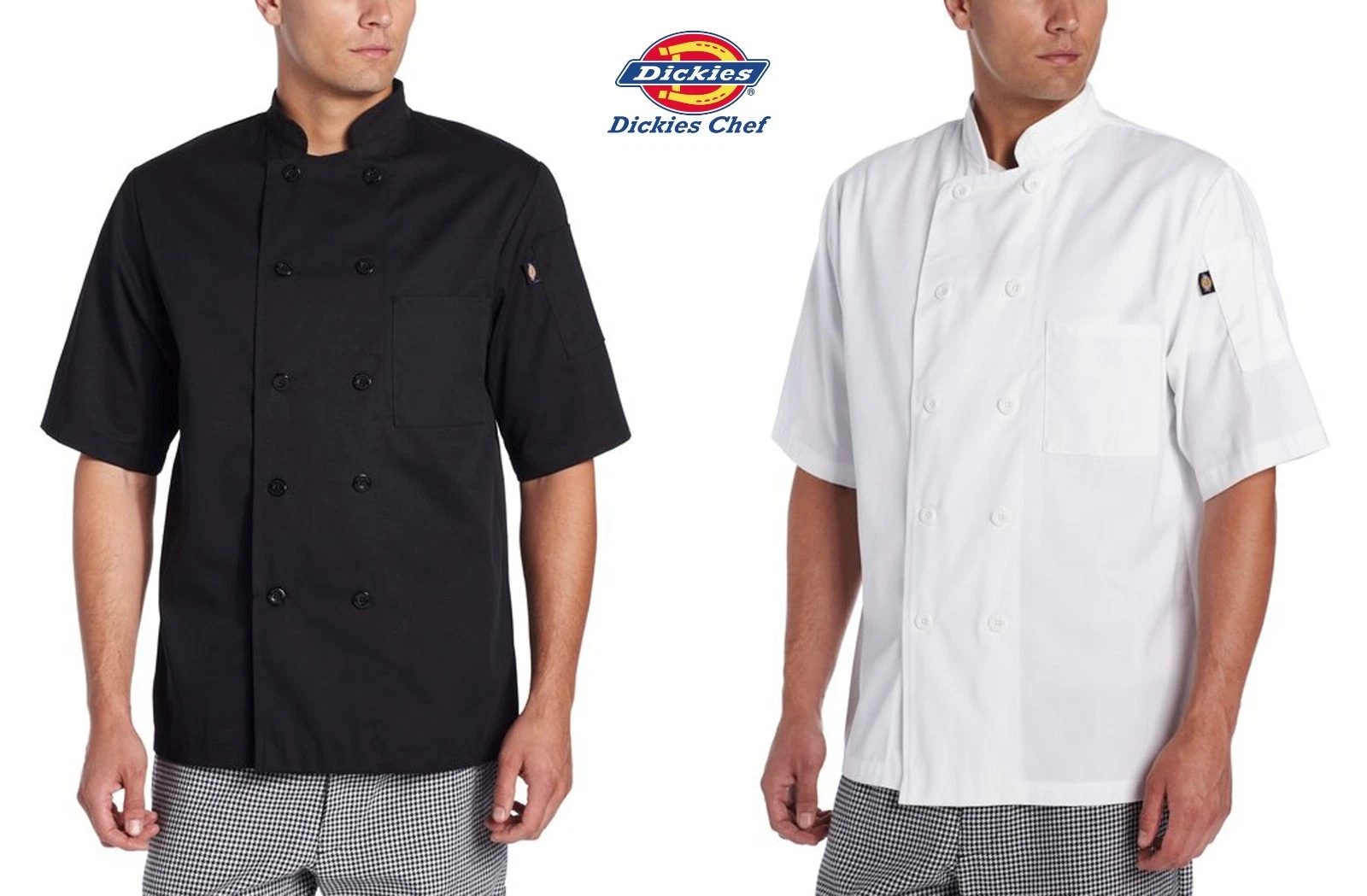 Dickies Chef Donatello Short Sleeve Coat 8 button Chef Jacket DC124 - product detail image 1