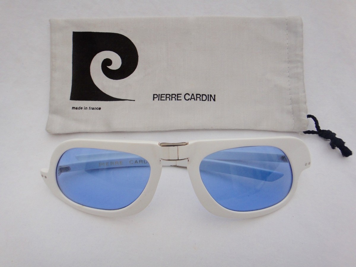 VINTAGE PIERRE CARDIN WHITE FOLDING BLUE LARGE 1960'S FUTURE
