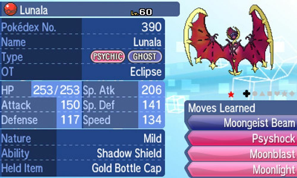 Wild Shiny Lunala in Pokemon Go 