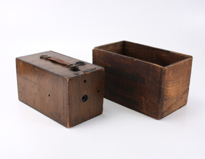 BLAIR HAWK-EYE DETECTIVE CAMERA, IMPROVED MODEL + WOODEN BOX