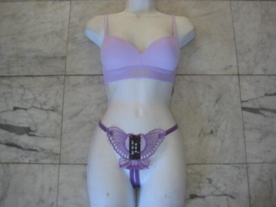 light Purple VS Bra 32B / Open Crotch G String One Size FREE Shipping