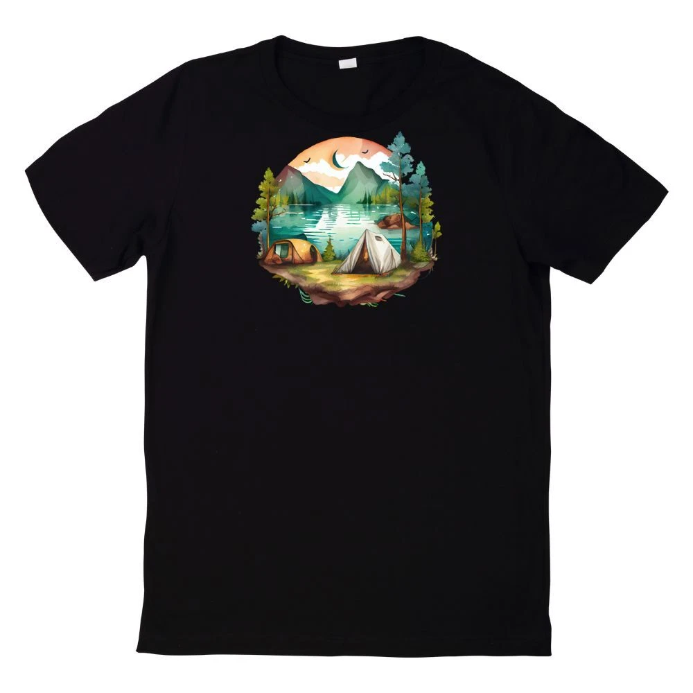 Watercolour Camping Theme T-Shirt