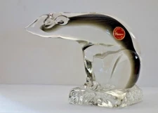 Rare Italian Murano glass polar bear mint condition original label Italy made