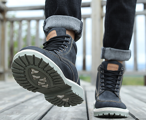 US Men Boots Casual Shoes Leather 