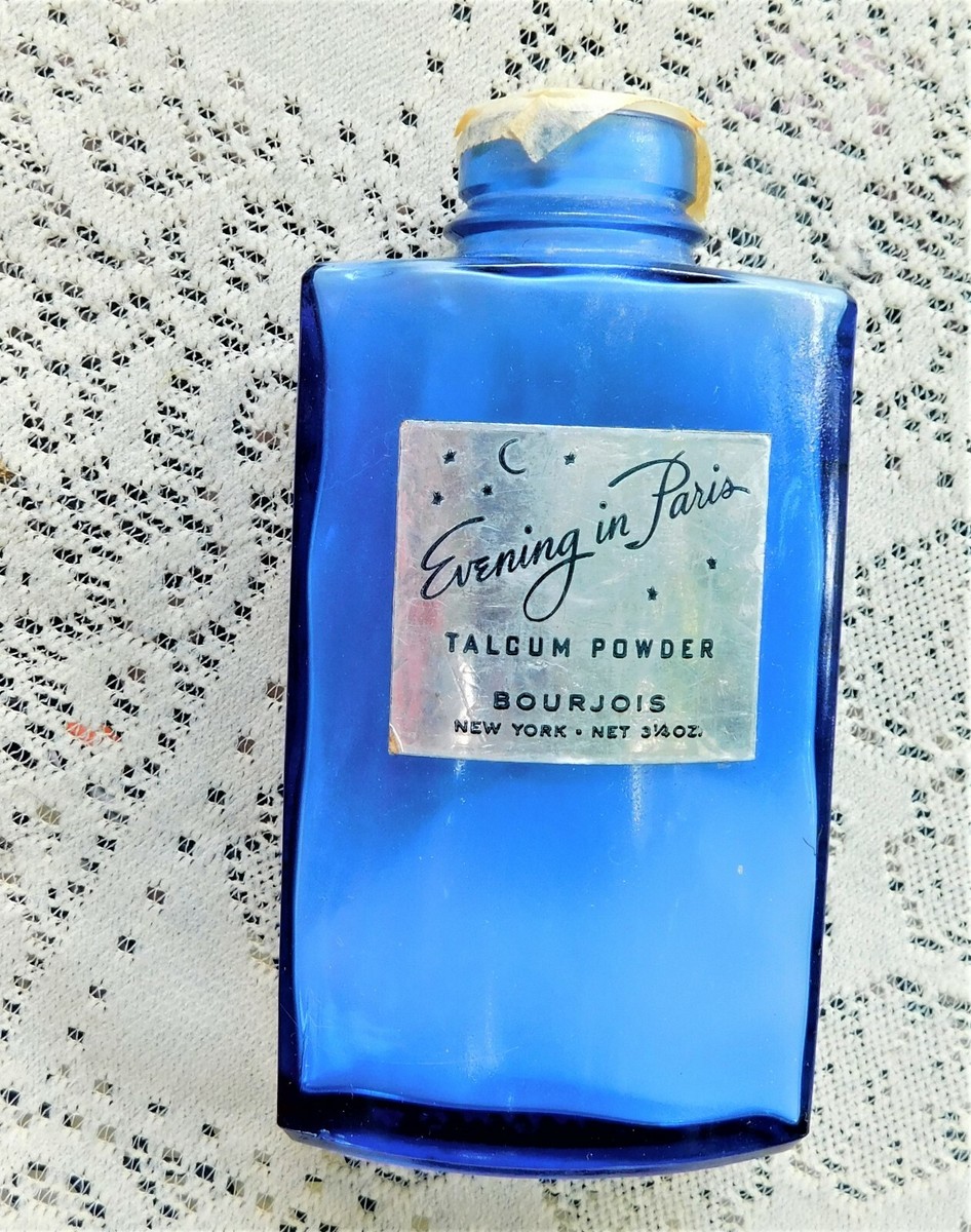 フランスアンティーク　パフュームボトル　BOURJOIS Vintage Blue Art Deco Bourjois Perfume Bottle&Small Unopened