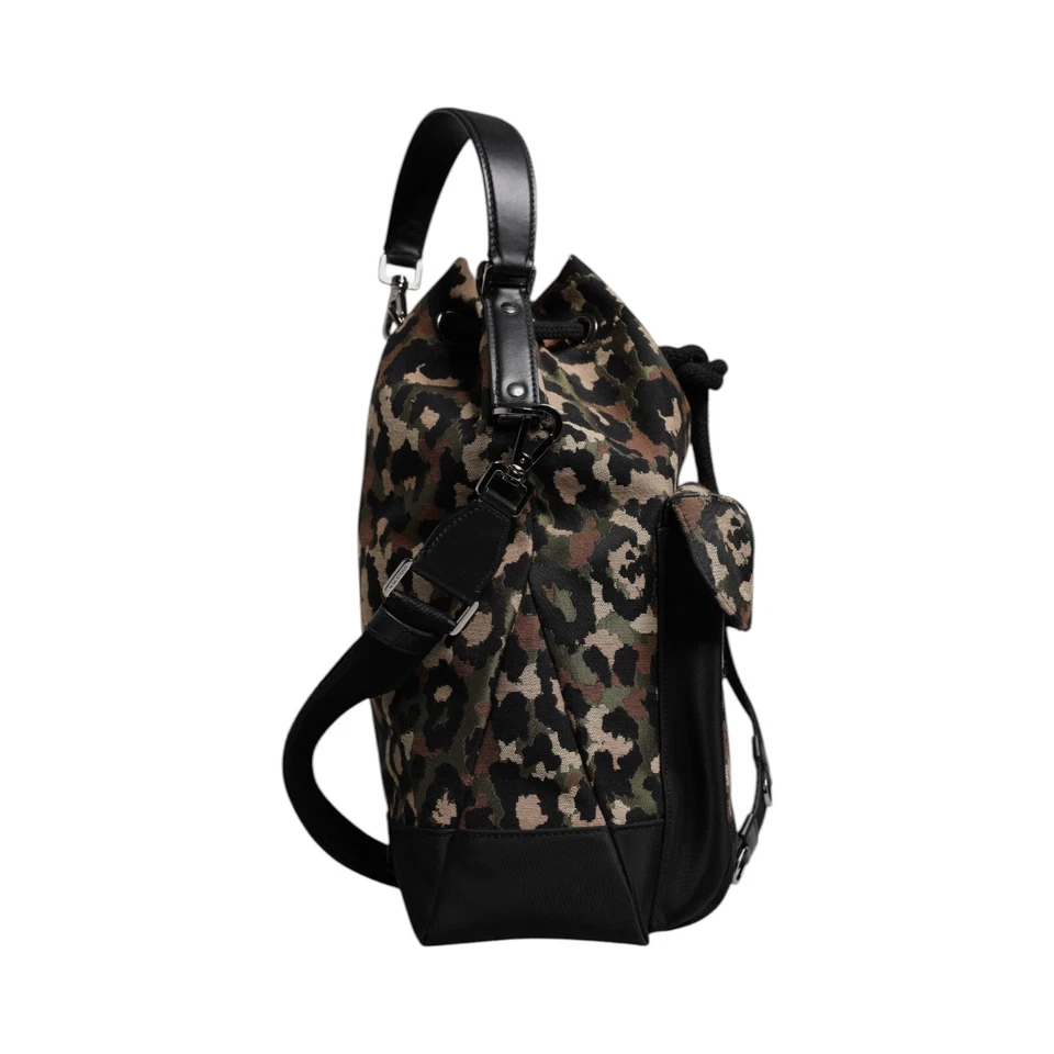 DOLCE & GABBANA Bag Multicolor Leopard Cotton Shoulder Bucket Men Borse 2850usd - Image 4 of 4