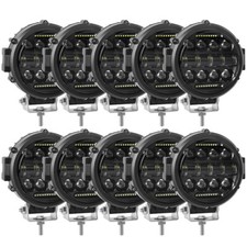 7 Black Led Pods Work Light Bar Round Driving Fog Headlights Truck Off Road