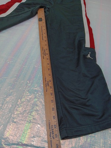 Vtg Jumpman Boys Medium 10/12 Black Red White Athletic Basketball Zip Ankle Pant - Picture 10 of 10