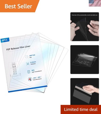 6PC Creality FEP Film   300x210x0.15mm for ELEGOO Saturn 2/Saturn 8K