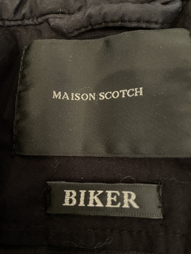 Giacca da moto Maison Scotch & Soda nera lavata cotone taglia 1 - Foto 5 di 7