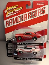 Johnny Lightning Ramchargers Dodge Challenger Plymouth Cuda Version B 2 Pack New Johnny Lightning Ramchargers Dodge Challenger Plymouth Cuda Version B 2 Pack New