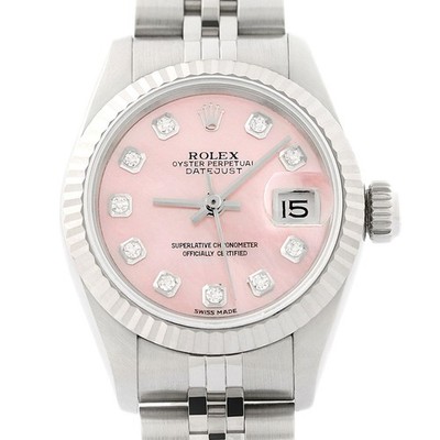 Rolex Datejust 69174 Rosa Perlmutt Diamant 18K Gold Stahl Jubiläum Uhr