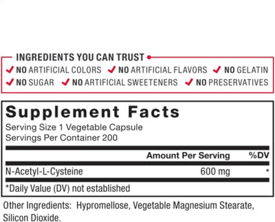 NAC 600 Mg, N-Acetyl Cysteine for Liver Health, Immune Support & Antioxidant ...