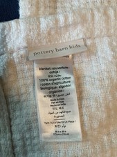 Pottery Barn Kids 100 Organic Cotton Blanket - 68"x86" 173cm x 218cm - White