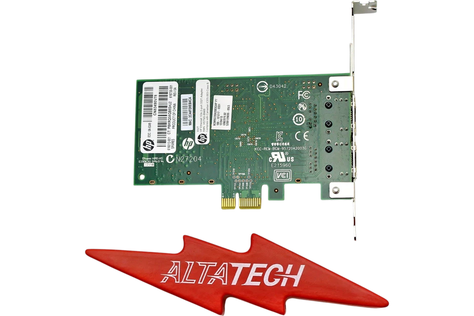 HPE Ethernet 1Gb 2-port 332T Adapter 616012-001, PCI-e w/ 2x 10/100/1000BASE-T - Image 2 of 4