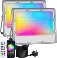 2-Pack RGB LED Flood Lights Outdoor,Color Changing Flood Lights