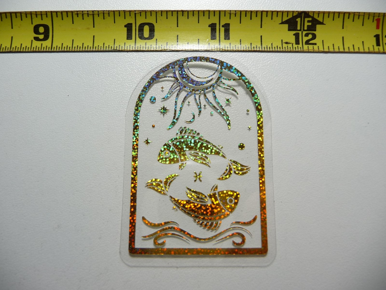 Holographic Pisces Zodiac Arch Sticker Decal Horoscope Birth Sign