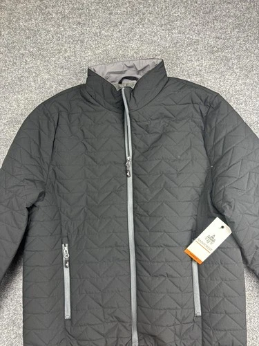 Rainforest Jacket Mens Medium Black Quilted Insulated Full Zip Pockets RF2521 - product listing photo