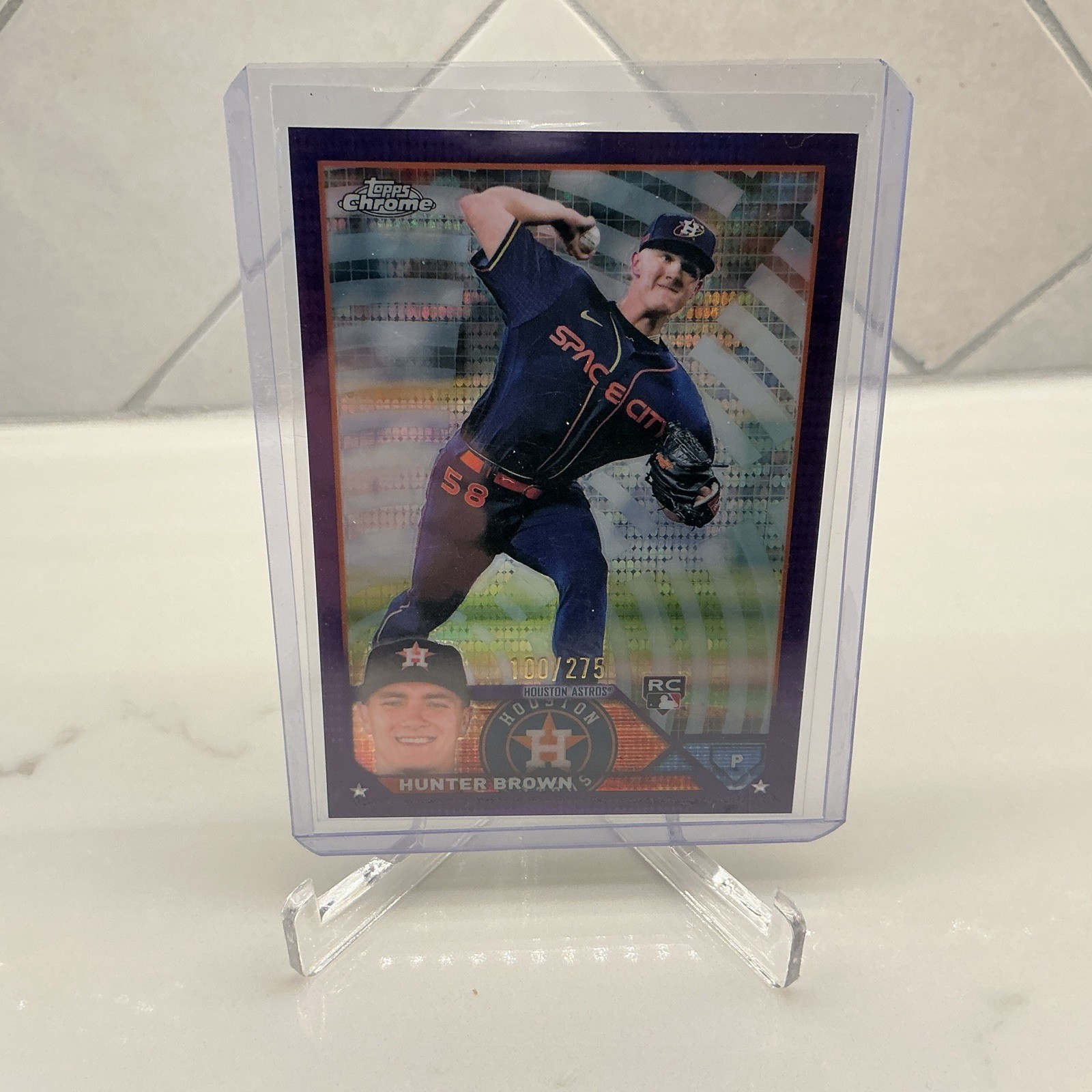2023 Topps Chrome HUNTER BROWN Purple Sonar Refractor Rookie RC #197! #'d/275