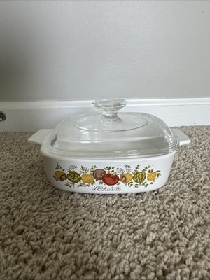 RARE Vintage Pyrex Corning Ware Spice of Life L'ECHALOTE 1 Qt. A-1-B A7C Lid