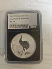 2024 P125 S$2 2OZ AUSTRALIA EMU MOTHER & BABIES MS70 NGC