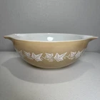 Vintage Pyrex Sandalwood 4 quart Cinderella Bowl 444 Tan White Ivy Cottagecore
