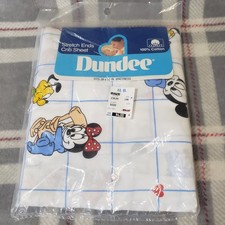 Vintage Dundee Disney Baby Mickey Friends Crib Fitted Sheet Minnie 28x52 NEW