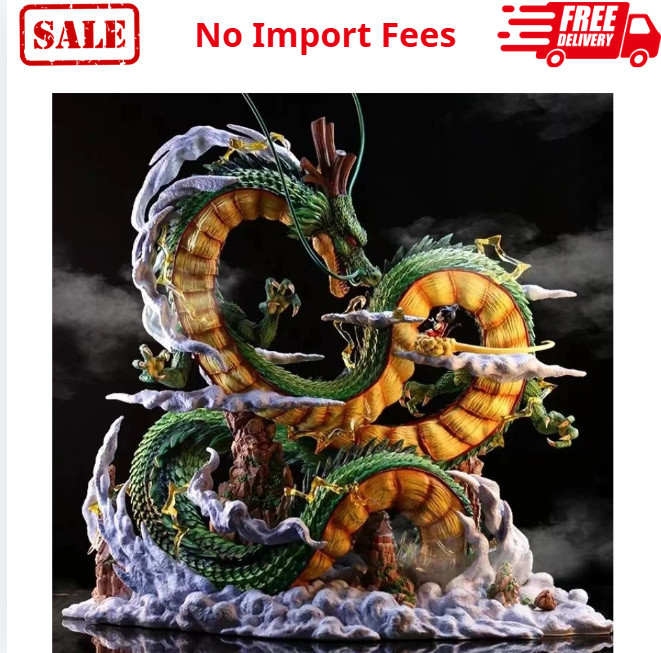 24cm Dragon Ball Shenron & Goku PVC Action Figure Collectible Model No Box