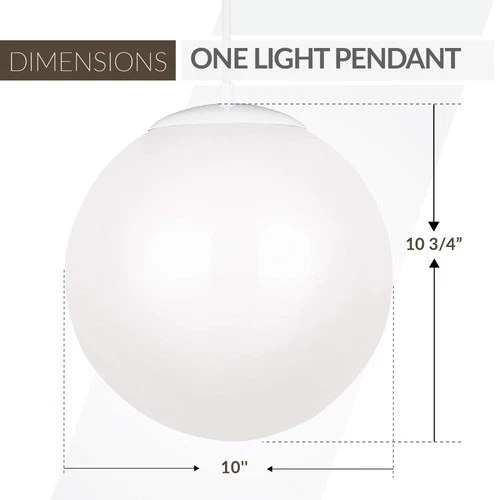 Generation Lighting 6020-15 Leo Globe One-Light Pendant Hanging Modern Fixtur... - Picture 3 of 5