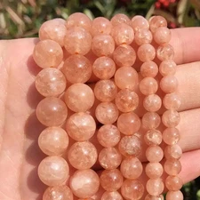 4-10mm Sunstone Angelite Spacer Beads Natural Stone Bracelet Necklace Strand