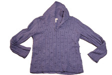 Charter Club Women  s Purple Cable Knit Cowl Neck Sweater Size L Cozy Winter Top