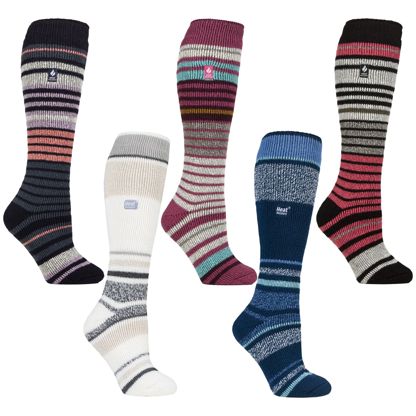 Womens Thermal Ski Socks by Heat Holders , Long Knee High Thin Boot Socks