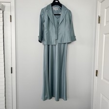 NWT Jessica Howard Petite 8 2pc Formal Dress Jacket Set Beaded Blue Evening Gown