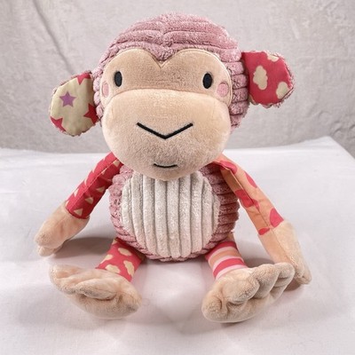 Wee Believers Pitter Patter Pals Monkey Plush Stuffed Animal 13  Pink Pouch