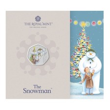2025 THE SNOWMAN COLOUR  50 PENCE ROYAL MINT PACK