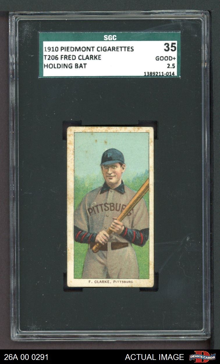 1909 T206 Fred Clarke Bat Pirates HOF VARIATION SGC 2.5 - GD+