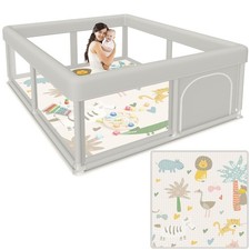 besuhot Baby Playpen 50x50 Inch Baby Playpen with Mat, Play Pen for Babies and T