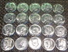 1967 BU Kennedy Half Dollar $10 Roll 20 Coins, 40% Silver