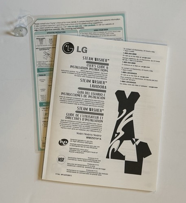 #ad LG Steam Washer Owner’s Manual Quick Reference Guide – WM2501H*A New $15.99