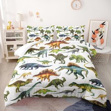 Nttopship Dinosaur Comforter Sets KingDinosaur Printed Quilt Set Bedroom Soft