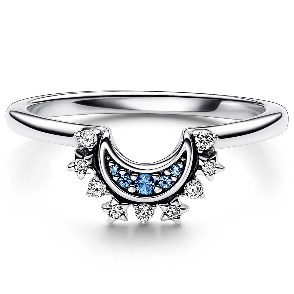 Pandora Gioiello Anello da Donna Celeste Blu Brillante Luna 192675C01 - Immagine 2 di 4