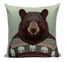 Bear Animal A3 Cushion Pillow Cover Portrait Zoo Mammal Formal Serious Cute