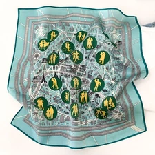 100% Silk Scarf Women Fashion Design Wrap Head Neck Hair Kerchief Headscarf 53cm