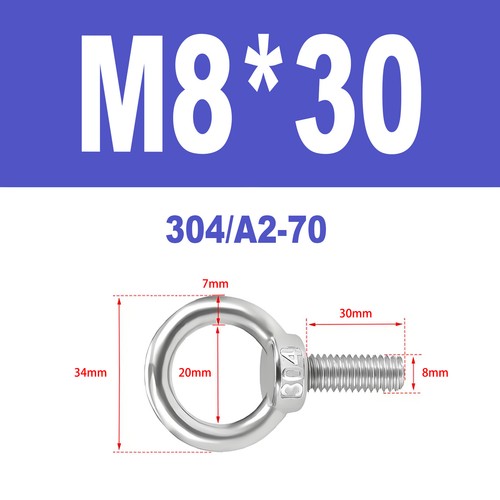 Ringschrauben Edelstahl V2A A2 Ösenschrauben M3-M18 Augbolzen Augenschrauben - Bild 62 von 122